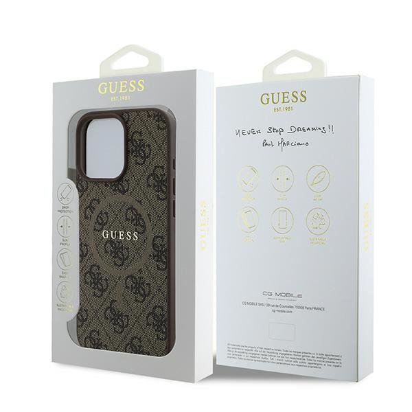 Guess GUHMP16LG4GFRW iPhone 16 Pro6.3&quot; brązowy/brown hardcase 4G Ring Classic Logo MagSafe