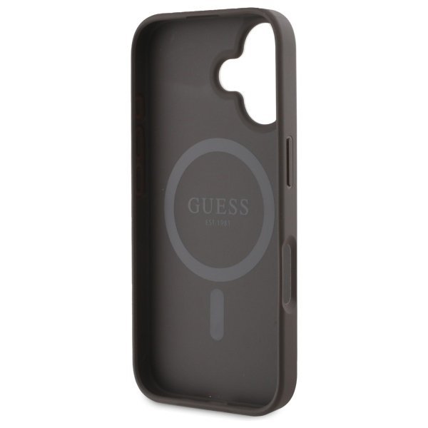 Guess GUHMP16SP4RPSW iPhone 16 6.1&quot; brązowy/brown hardcase 4G Printed Stripes MagSafe