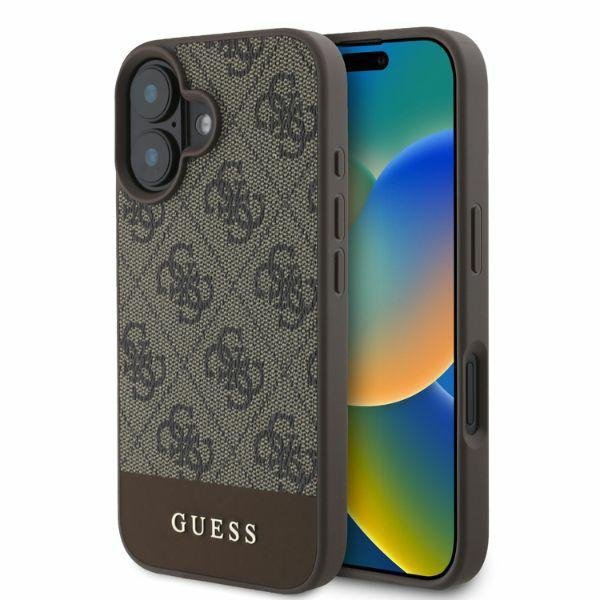 Guess GUHCP16SG4GLBR iPhone 16 6.1&quot; brązowy/brown hardcase 4G Bottom Stripe