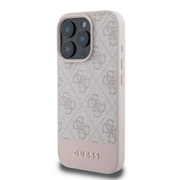 Guess GUHCP16LG4GLPI iPhone 16 Pro 6.3&quot; różowy/pink hardcase 4G Bottom Stripe