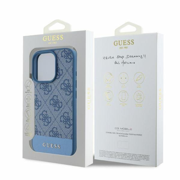 Guess GUHCP16XG4GLBL iPhone 16 Pro Max6.9&quot; niebieski/blue hardcase 4G Bottom Stripe