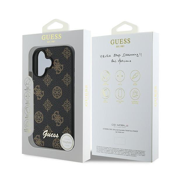 Guess GUHMP16MPGPYSK iPhone 16 Plus 6.7&quot; czarny/black hardcase PU Peony Script MagSafe