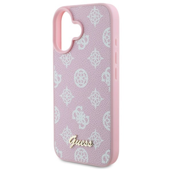 Guess GUHMP16SPGPYSP iPhone 16 6.1&quot; różowy/pink hardcase Peony Script MagSafe