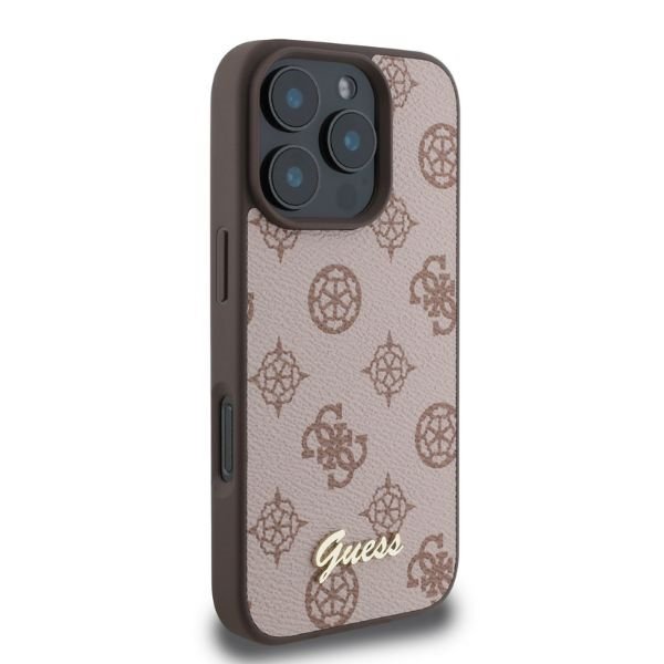 Guess GUHMP16LPGPYSW iPhone 16 Pro 6.3&quot; brązowy/brown hardcase Peony Script MagSafe