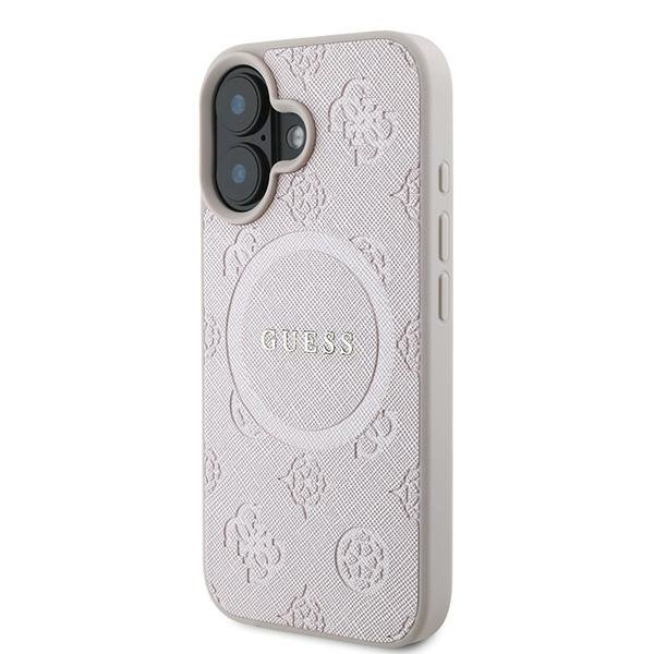 Guess GUHMP16MPSAPSMEP iPhone 16 Plus6.7&quot; różowy/pink hardcase Saffiano Peony Classic Logo MagSafe