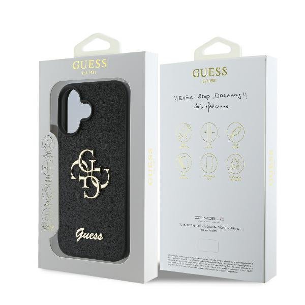 Guess GUHCP16MHG4SGK iPhone 16 Plus 6.7&quot; czarny/black hardcase Fixed Glitter Big 4G