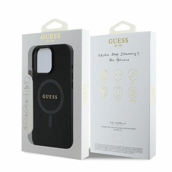 Guess GUHMP16LPSAHMCK iPhone 16 Pro 6.3&quot; czarny/black hardcase Saffiano Classic Logo MagSafe