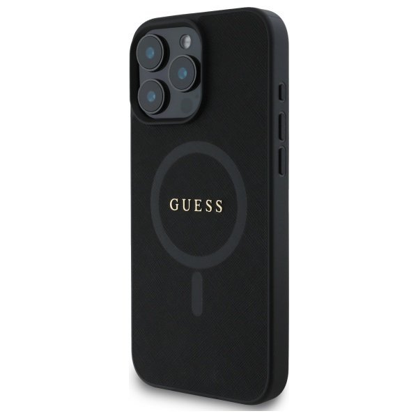 Guess GUHMP16XPSAHMCK iPhone 16 Pro Max 6.9&quot; czarny/black hardcase Saffiano Classic Logo MagSafe