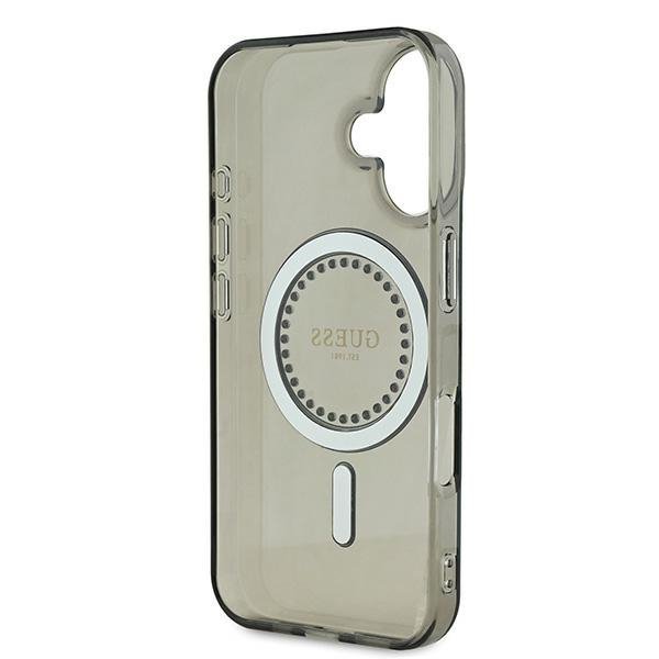 Guess GUHMP16SPFTDTEK iPhone 16 6.1&quot; czarny/black hardcase IML Rhinestones MagSafe