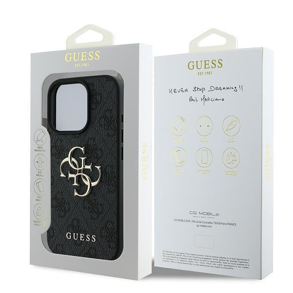 Guess GUHCP16L4GMGGR iPhone 16 Pro 6.3&quot; czarny/black hardcase 4G Big Logo