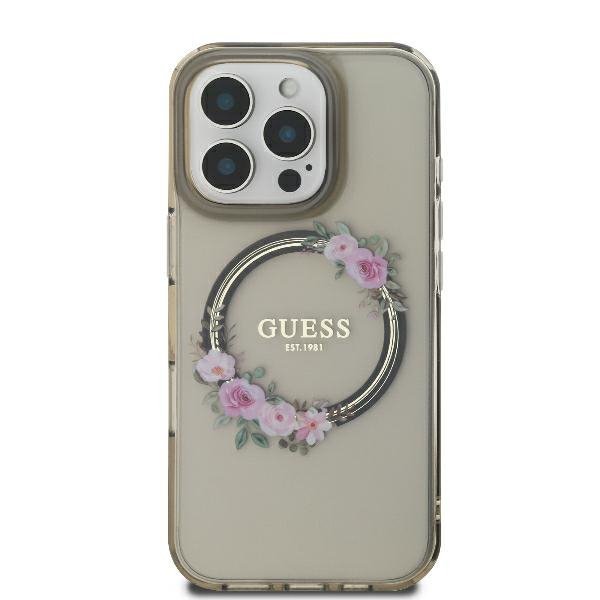 Guess GUHMP16LHFWFCK iPhone 16 Pro6.3&quot; czarny/black hardcase IML Flowers Wreath MagSafe