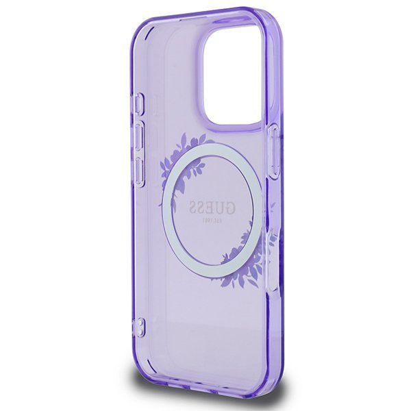 Guess GUHMP16LHFWFCU iPhone 16 Pro 6.3&quot; fioletowy/purple hardcase IML Flowers Wreath MagSafe