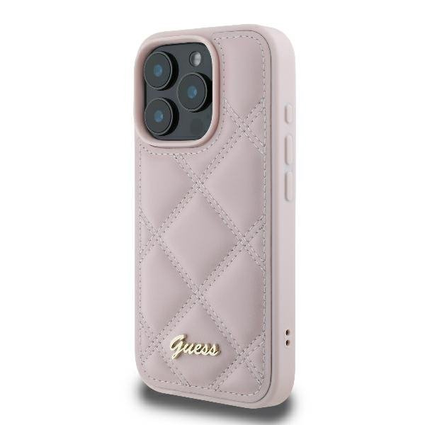 Guess GUHCP16XPSQSQSP iPhone 16 Pro Max6.9&quot; różowy/pink hardcase Quilted Metal Logo