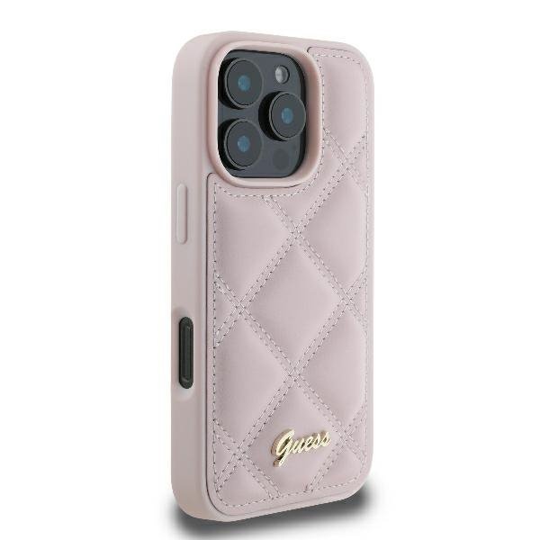 Guess GUHCP16XPSQSQSP iPhone 16 Pro Max6.9&quot; różowy/pink hardcase Quilted Metal Logo