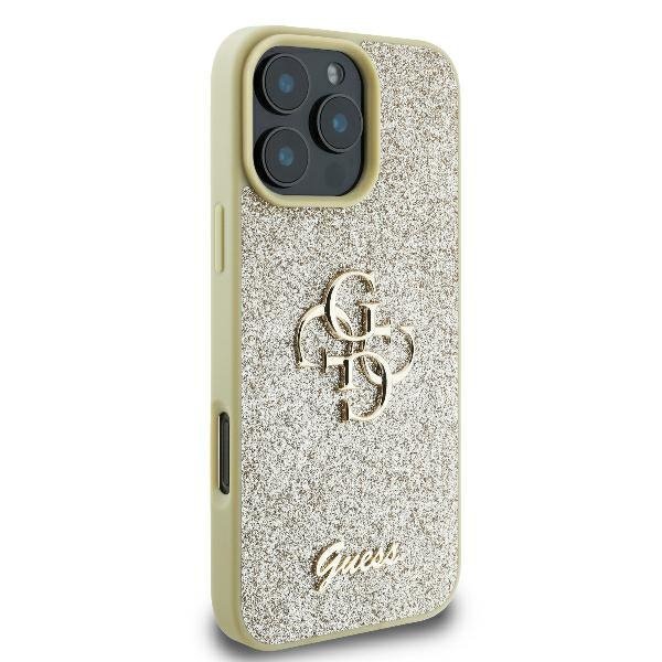 Guess GUHCP16LHG4SGD iPhone 16 Pro6.3&quot; złoty/gold hardcase Fixed Glitter Big 4G