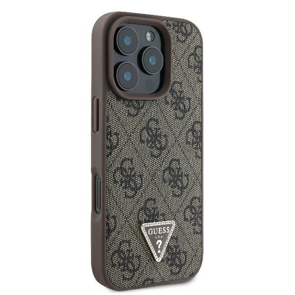 Guess GUHCP16LP4TDSCPW iPhone 16 Pro6.3&quot; brązowy/brown hardcase Leather Metal Logo Strass Crossbody