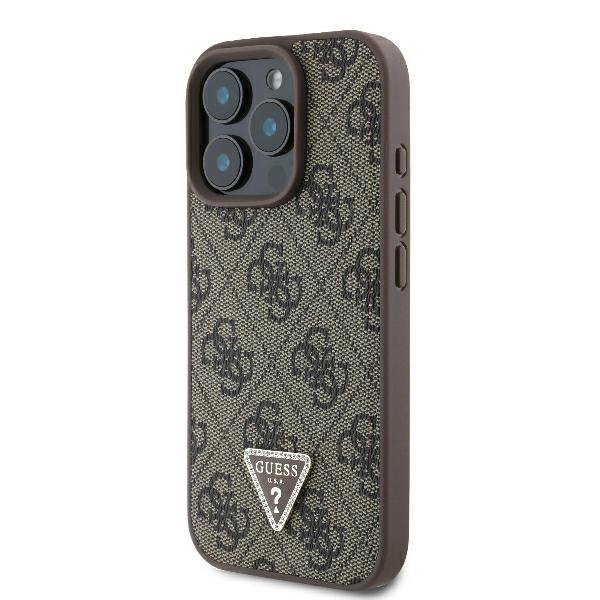 Guess GUHCP16XP4TDSCPW iPhone 16 Pro Max6.9&quot; brązowy/brown hardcase Leather Metal Logo Strass Crossbody
