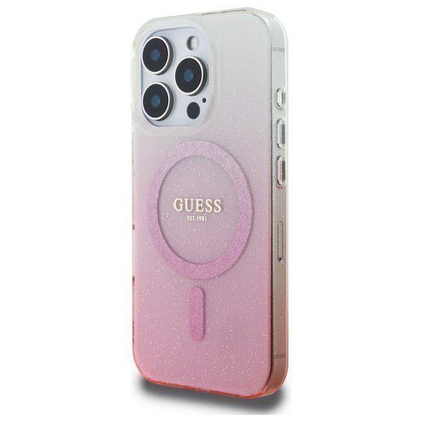 Guess GUHMP16LHGRCELP iPhone 16 Pro6.3&quot; różowy/pink hardcase IML Glitter Gradient MagSafe