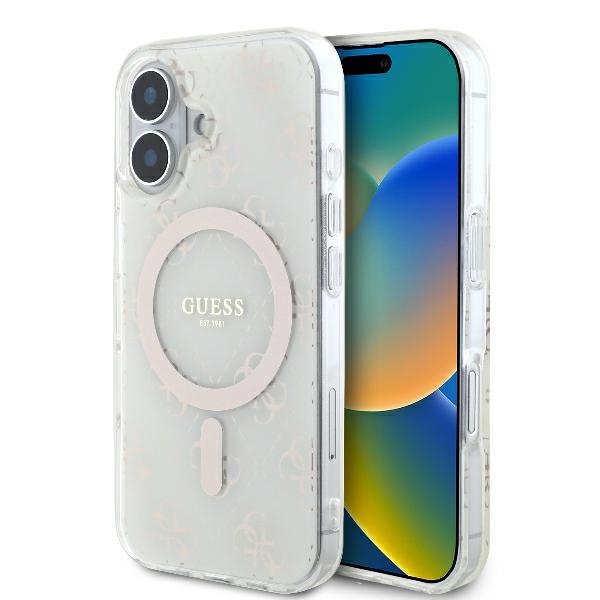 Guess GUHMP16MH4DTEH iPhone 16 Plus6.7&quot; biały/white hardcase IML 4G Background MagSafe