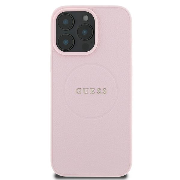 Guess GUHMP16LPGHSMMP iPhone 16 Pro 6.3&quot; różowy/pink hardcase Grained Ring MagSafe