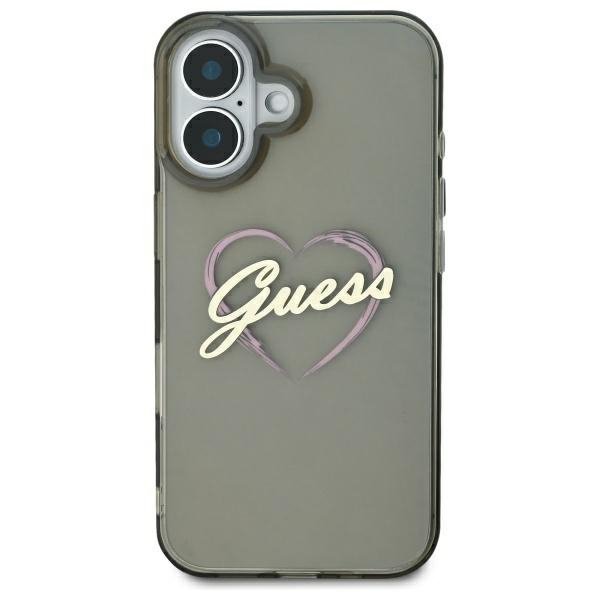 Guess GUHCP16SHCHGSPK iPhone 16 6.1&quot; czarny/black hardcase IML Heart