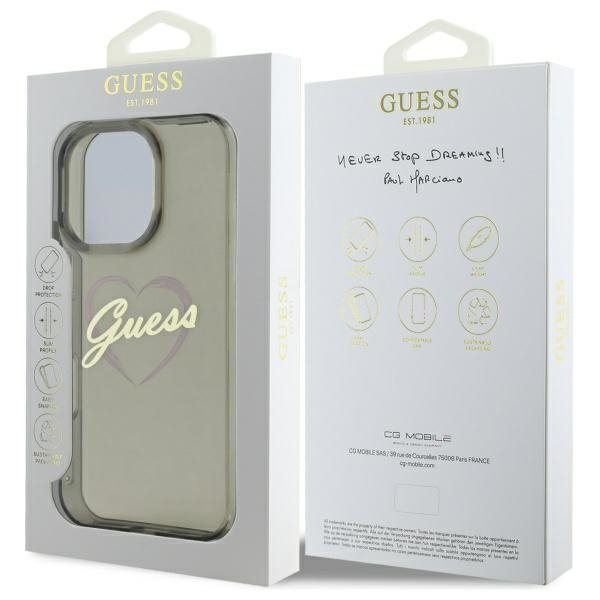 Guess GUHCP16XHCHGSPK iPhone 16 Pro Max 6.9&quot; czarny/black hardcase IML Heart