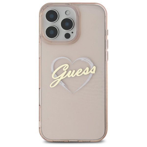 Guess GUHCP16LHCHGSPP iPhone 16 Pro 6.3&quot; różowy/pink hardcase IML Heart
