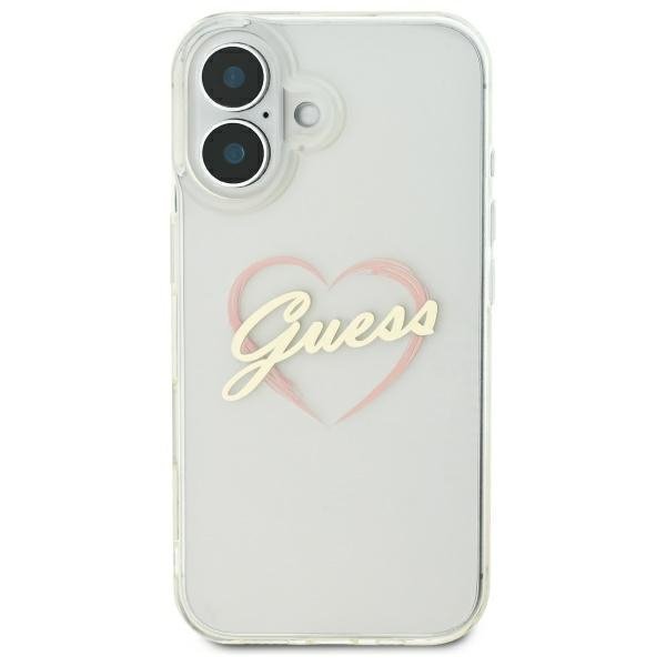 Guess GUHCP16SHCHGSPT iPhone 16 6.1&quot; przeźroczysty/transparent hardcase IML Heart