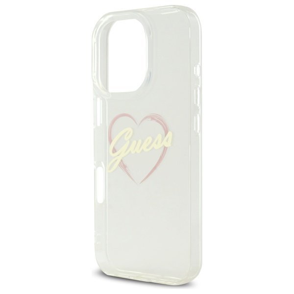 Guess GUHCP16LHCHGSPT iPhone 16 Pro 6.3&quot; przeźroczysty/transparent hardcase IML Heart