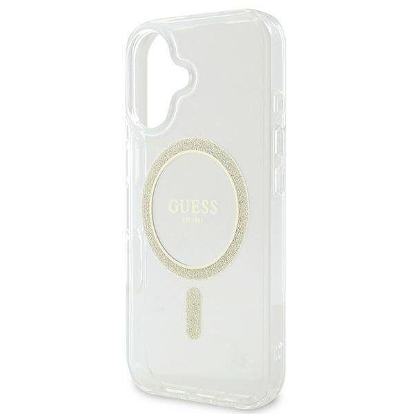 Guess GUHMP16SHFGERET iPhone 166.1&quot; przeźroczysty/transparent hardcase IML Glitter Circle MagSafe