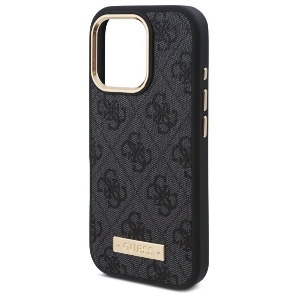 Guess GUHMP16LU4GPRK iPhone 16 Pro 6.3&quot; czarny/black hardcase 4G Logo Plate MagSafe