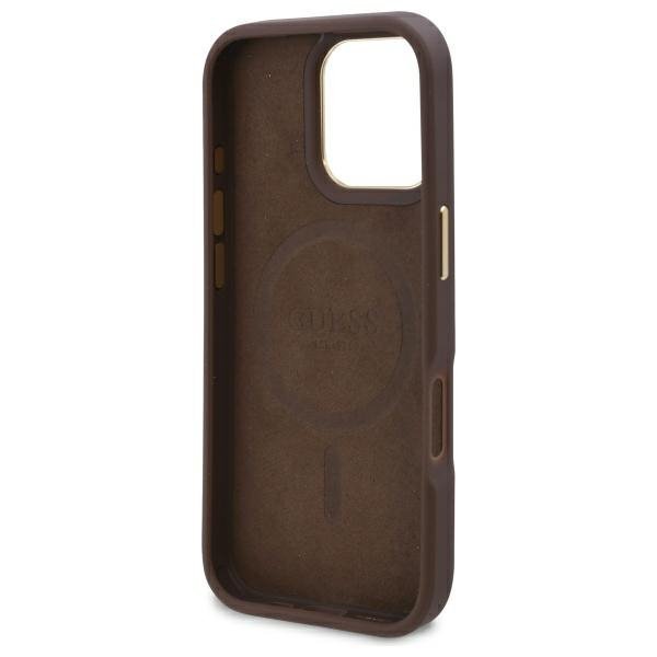 Guess GUHMP16LU4GPRW iPhone 16 Pro6.3&quot; brązowy/brown hardcase 4G Logo Plate MagSafe