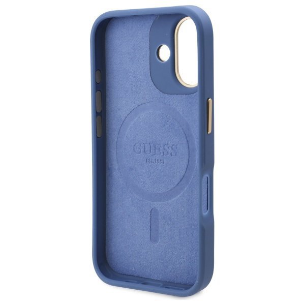 Guess GUHMP16SU4GPRB iPhone 16 6.1&quot; niebieski/blue hardcase 4G Logo Plate MagSafe