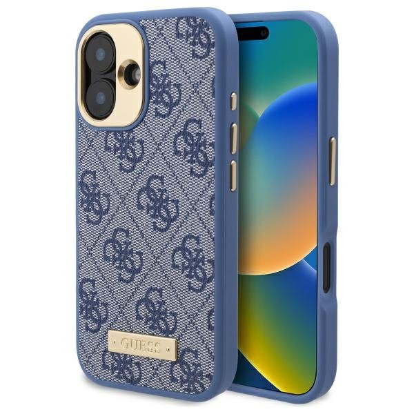 Guess GUHMP16MU4GPRB iPhone 16 Plus6.7&quot; niebieski/blue hardcase 4G Logo Plate MagSafe