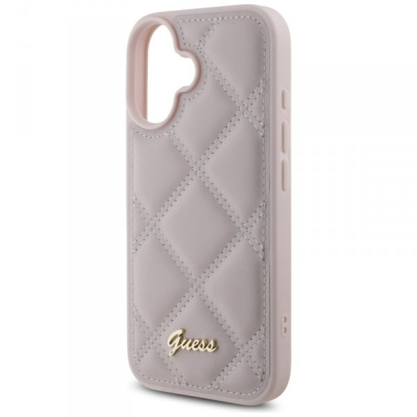 Guess GUHCP16SPSQSQSP iPhone 166.1&quot; różówy/pink hardcase Quiled Metal Logo