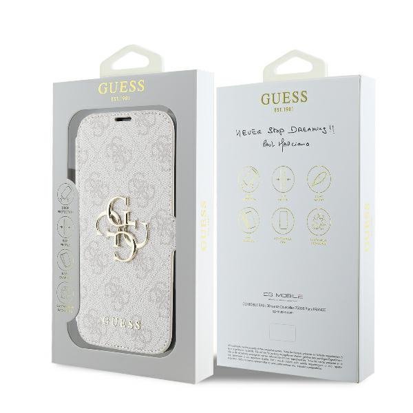 Guess GUBKP16X4GMGPI iPhone 16 Pro Max 6.9&quot; różowy/pink book 4G Metal Logo