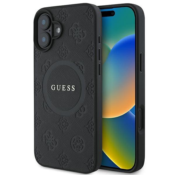 Guess GUHMP16SPSAPSMEK iPhone 166.1&quot; czarny/black hardcase Saffiano Peony Classic Logo MagSafe