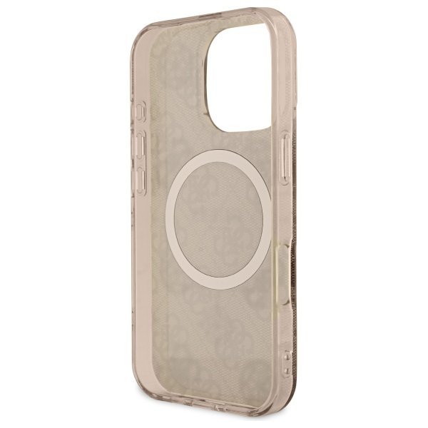 Guess GUHMP16XH4PYEEW iPhone 16 Pro Max  6.9&quot; brązowy/brown hardcase IML Peony On 4G Background MagSafe