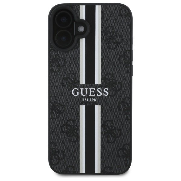 Guess GUHMP16SP4RPSK iPhone 16 6.1&quot;      czarny/black hardcase 4G Printed Stripes MagSafe
