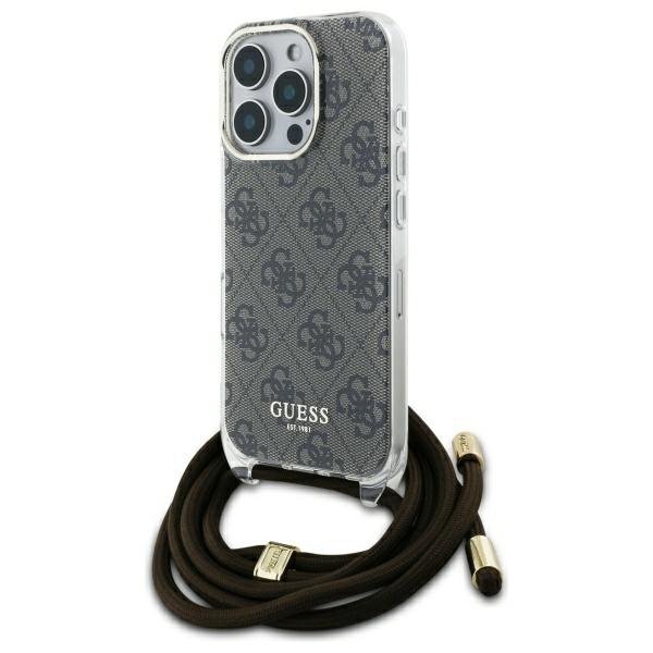 Guess GUHCP16XHC4SEW iPhone 16 Pro Max   6.9&quot; brązowy/brown hardcase Crossbody Cord 4G Print