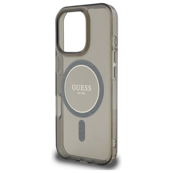 Guess GUHMP16LHFGEREK iPhone 16 Pro 6.3&quot; czarny/black hardcase IML Glitter Circle MagSafe
