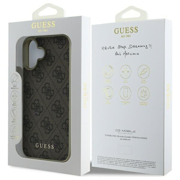 Guess GUHCP16SGF4GBR iPhone 16 6.1&quot;      brązowy/brown hardcase 4G Charms Collection