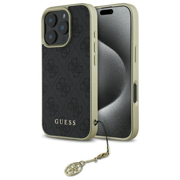Guess GUHCP16LGF4GGR iPhone 16 Pro 6.3&quot;  czarny/black hardcase 4G Charms Collection
