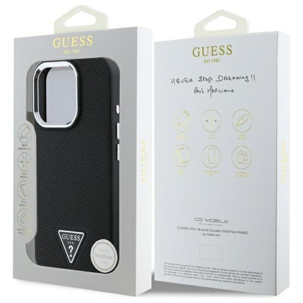 Guess GUHMP16XPGTSPSK iPhone 16 Pro Max  6.9&quot; czarny/black hardcase Grained Triangle MagSafe