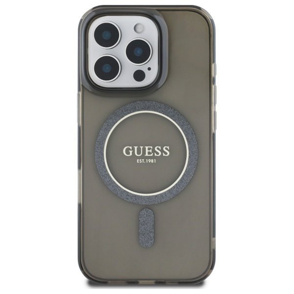 Guess GUHMP16XHFGEREK iPhone 16 Pro Max  6.9&quot; czarny/black hardcase IML Glitter Circle MagSafe