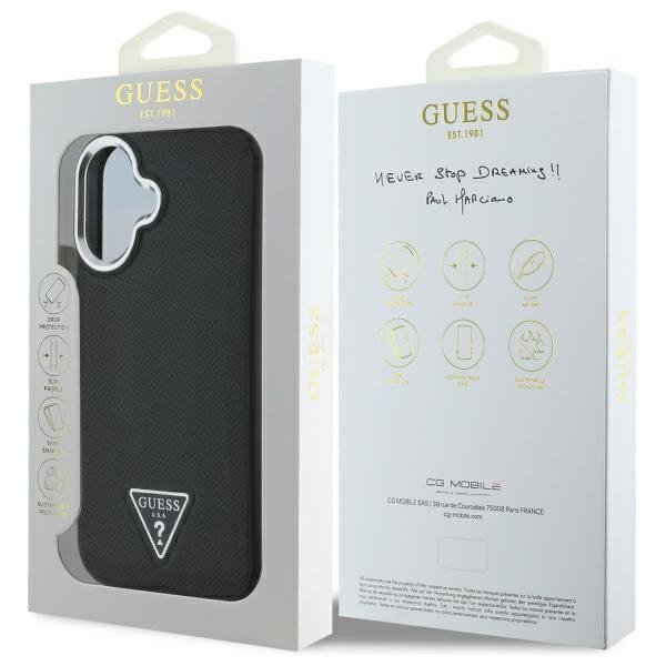 Guess GUHMP16MPGTSPSK iPhone 16 Plus     6.7&quot; czarny/black hardcase Grained Triangle MagSafe