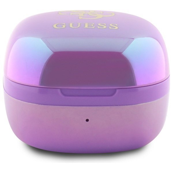Guess słuchawki Bluetooth GUTWSJ144ESU   TWS + stacja dokująca fioletowy/purple Iridescent 4G Printed Logo