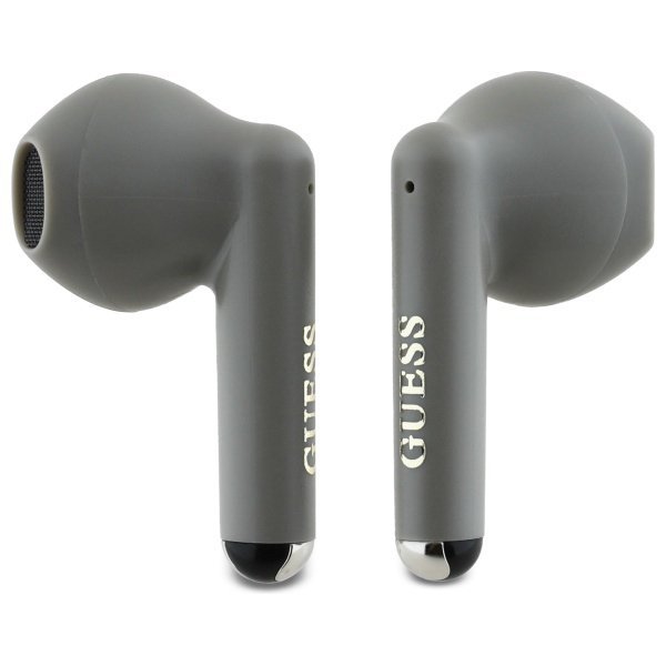 Guess słuchawki Bluetooth GUTWSJ14ESGE   TWS + stacja dokująca taupe Printed Classic Logo