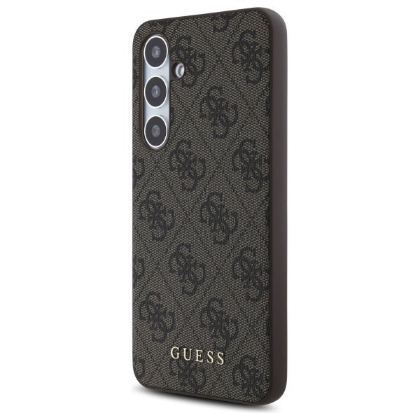 Guess GUHCS24FEG4GFBR S24 FE S721        brązowy/brown hardcase 4G Metal Gold Logo