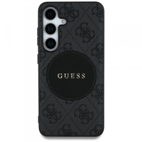 Etui Guess 4G Round Patch Classic Logo   MagSafe do Samsung Galaxy S25 czarny